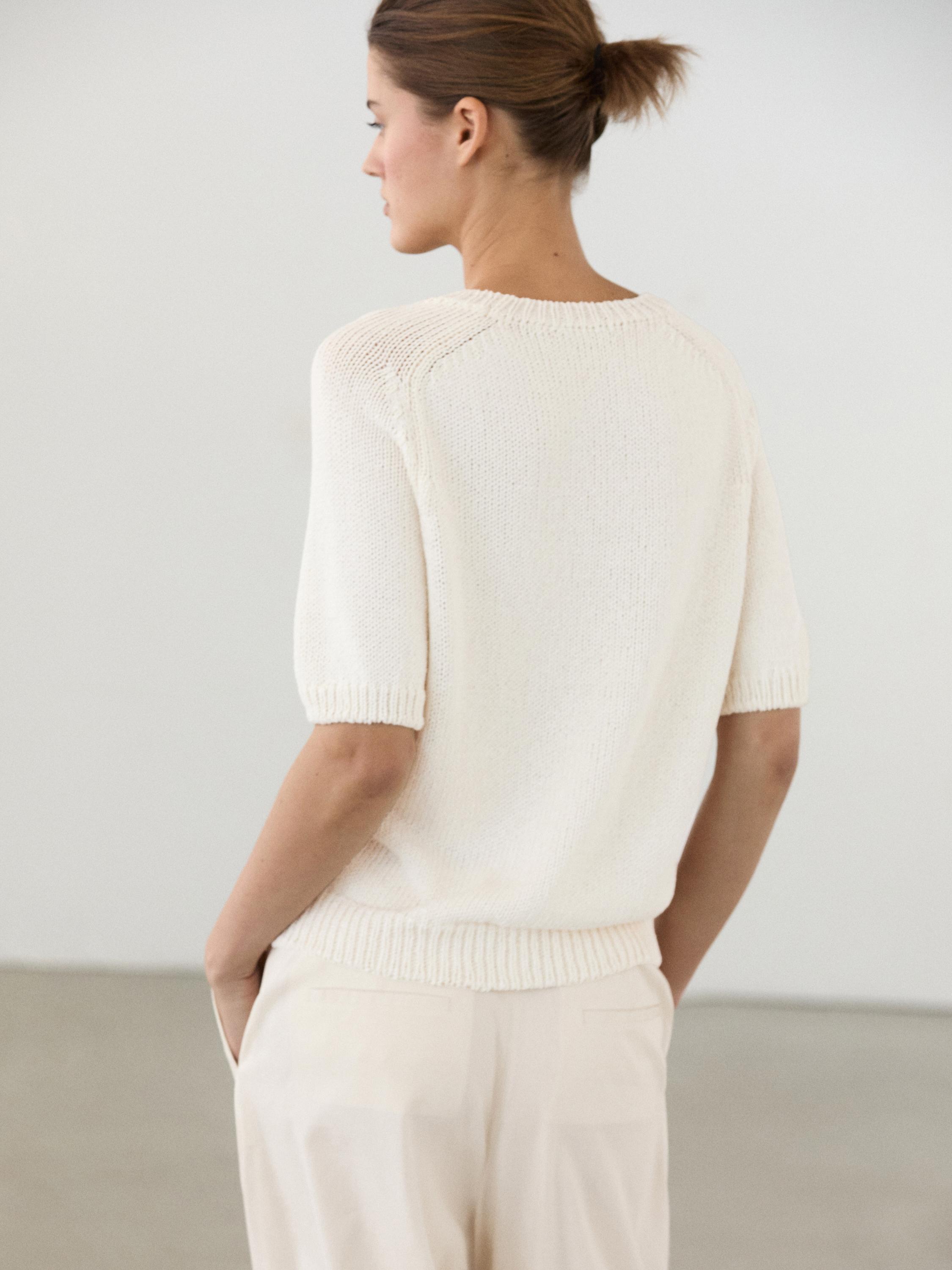 Pull en maille à manches courtes losanges